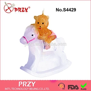 S4429 Bear riding silicone candle molds, creative soap molds, cake decoration mold