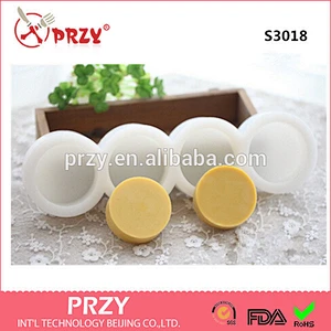 PRZY 4 cavity handmade silicone soap molds Circular soap mold