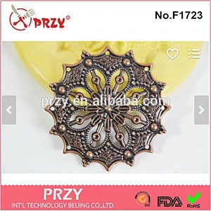2015 hotsale Round Filigree Ornamental fondant silicone cake mold