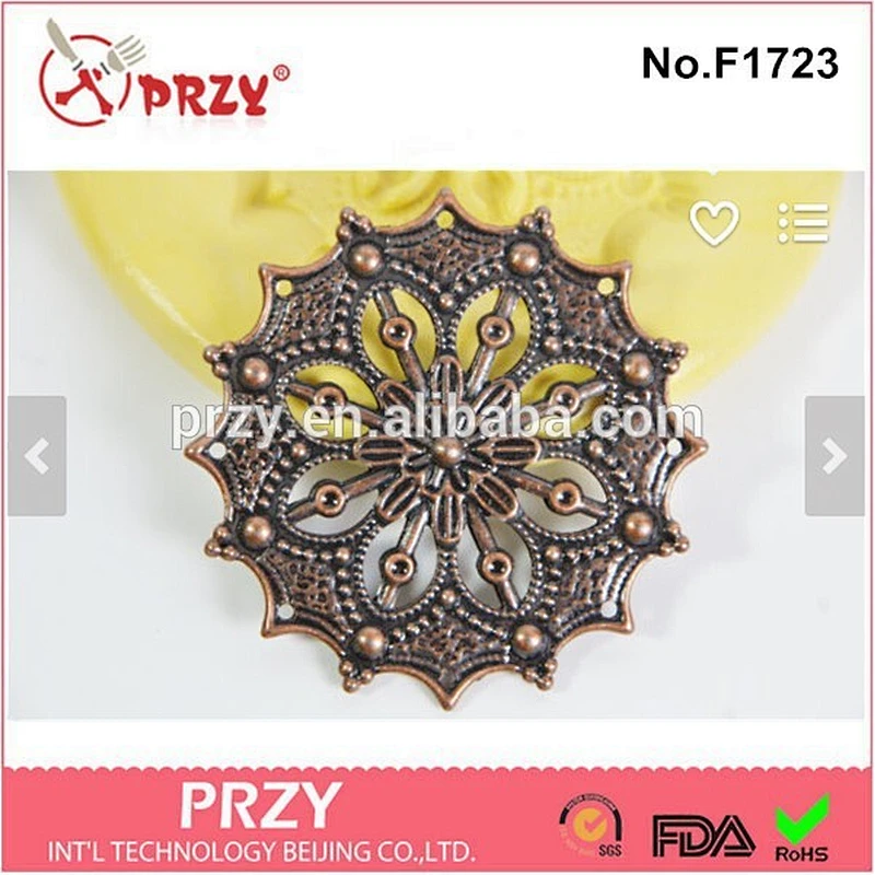 2015 hotsale Round Filigree Ornamental fondant silicone cake mold