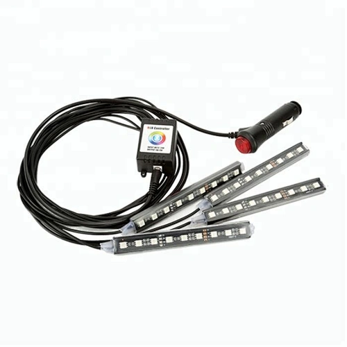 12V Auto Car Led decoration bulb Sigar Switch 9SMD 5050 RGB Music Bluetooh Control RGB Interior Atmosphere Light Strip Kit