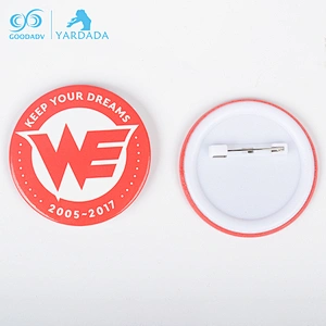 Safe pin button circular badge with logo printing