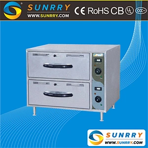 Electric stainless steel food warmer cabinet and electric hot-drawer counter warmer with two layers
