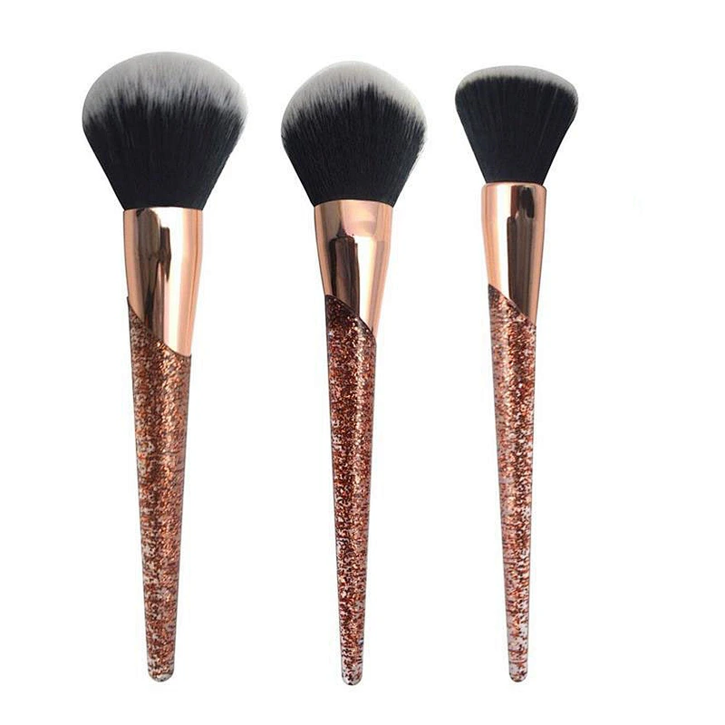 New design cosmetics tools 7pcs professional synthetic hair glitter makeup brush set