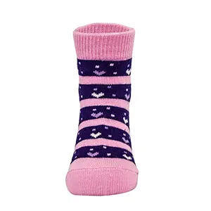 Cotton Jacquard Pink Purple Navy Lovely Children Baby Girl Non Anti Slip PVC Rubber Home Socks