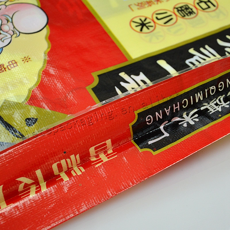 Virgin plastic transparent bopp laminated gravure printing pp woven rice packaging bag