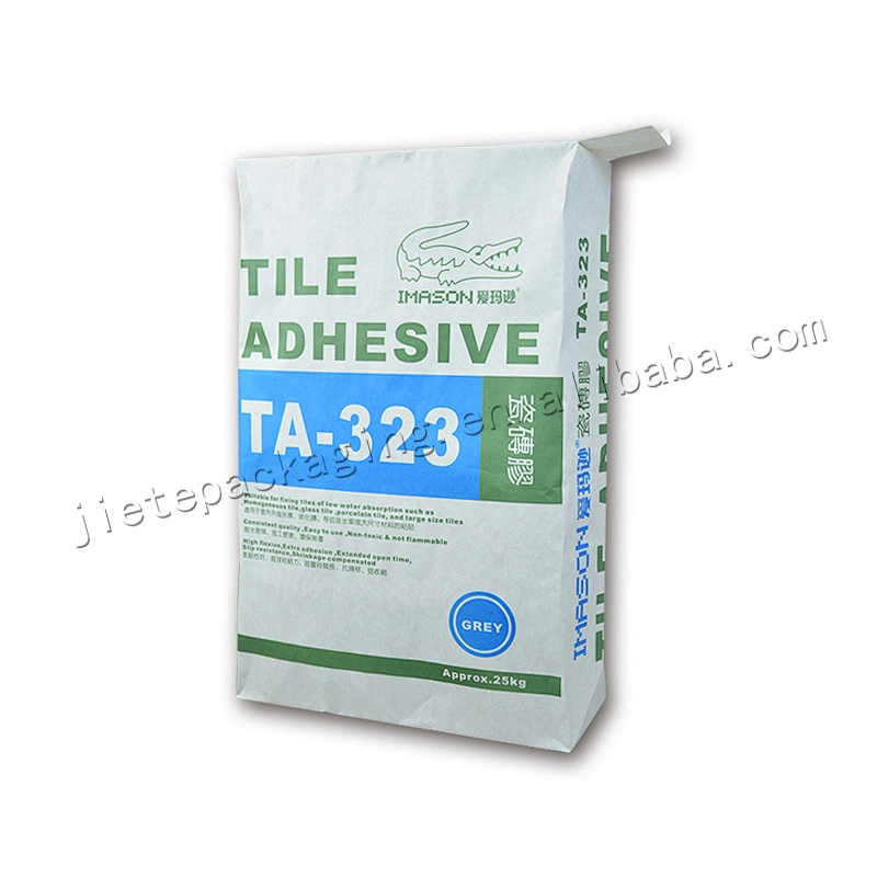 Customized multilayer kraft paper cement bag for packing 25kg mortar,lime,tile adhesive