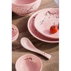 Traditional bone ceramic technique tableware dish by washing machine