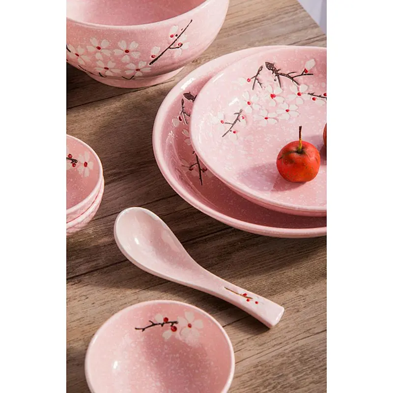 Traditional bone ceramic technique tableware dish by washing machine