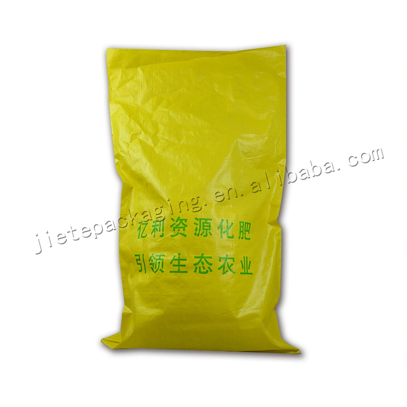 50kg new material yellow pp woven fertilizer packaging bag for urea,lime, phosphorus, potassium