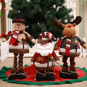 2018 Wholesale Christmas Decorations Gifts Extensible Santa Claus Elk Snowman Toy Doll Christmas Ornament and Crafts for Kids