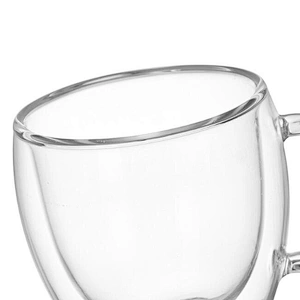 China Supply High Quality Glass Cup Customized Logo Glassware Double Wall Glass Mug for Home and Office Use 150 ml