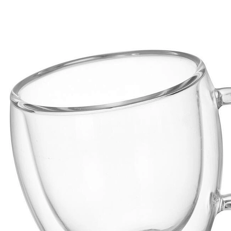 China Supply High Quality Glass Cup Customized Logo Glassware Double Wall Glass Mug for Home and Office Use 150 ml