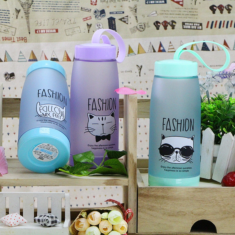 High Quality 420 ml Food Grade Plastic Mug New Design Cute Water Bottle for Gift