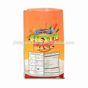 China multi color front and back laminated plain PP woven sugar, rice packing bags 10kg 5kg