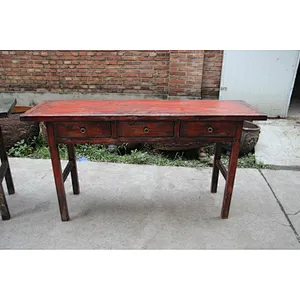 Reproduction antique three drawer table/sideboard table