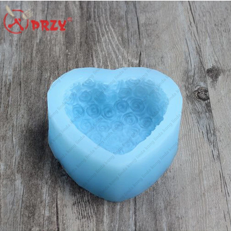 Rose Chocolate mold silicone handmade Heart shape cake molds silicone soap mould