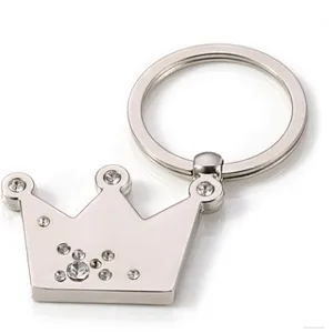 Custom Promotional Princess silver color Metal Keyring Crown Shaped Keychains for Gift