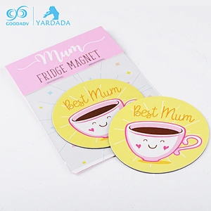 Wholesale best mum custom souvenir lovely circular paper magnet fridge