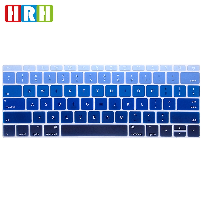 hot sale rainbow custom silicone keyboard cover protector keyboard skins for macbook retina 12 english version