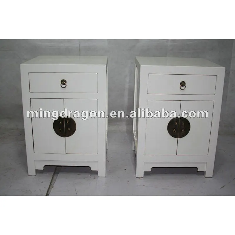 Chinese reproduction white bedside small cabinet