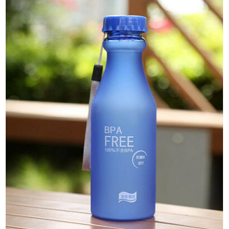 Soda Water Bottle Unbreakable Scrub Water Bottle Portable Creative Plastic Water Cup with Lid and String for Students