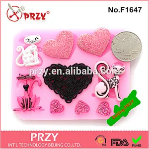 2015 hotsale cats decorative silicone molds for fondant