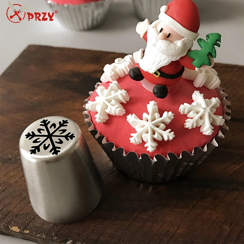 4PCS/SET Russian Christmas series of snowflakes piping nozzle tips cake decoration mold Cookies Biscuits tool