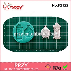 F2122 PRZY gum paste Clocks silicone fondant mold