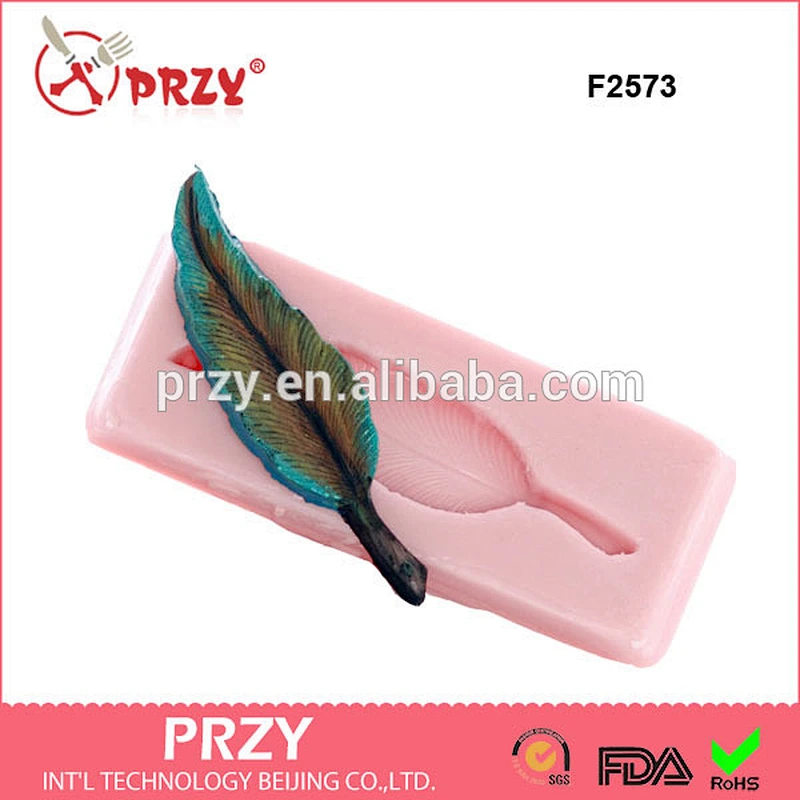 F2573 Feather Silicone Mold Mould Food Safe Fondant Sugar Chocolate Candy Butter Cream Cheese Mint Mould