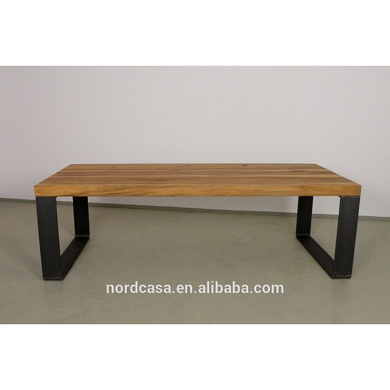 Antique square vintage industrial metal dining table