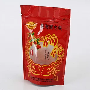 Custom wholesale red PE bag for wrapping goji berries