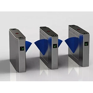 RFID Card Reader Security Glass Rotating Entrance Flap Barrier Turnstile