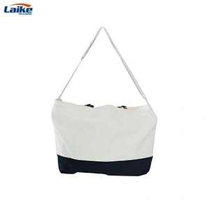 Promotional cotton canvas tote shoulder bag with zipper logo printed beach bag handbag