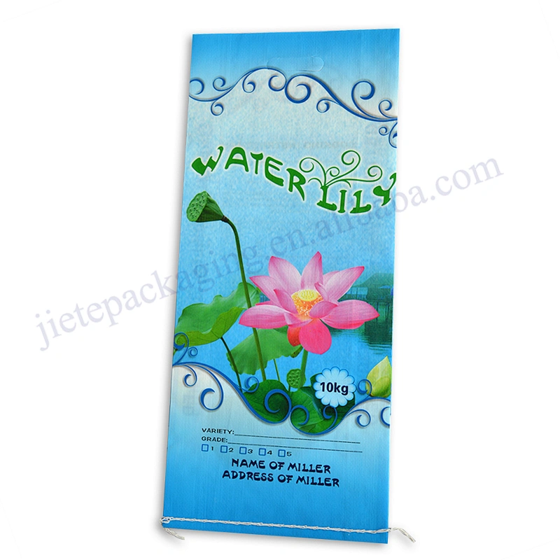 Transparent D handle 10kg plastic laminated pp woven printed bag of rice for grain,seed,flour