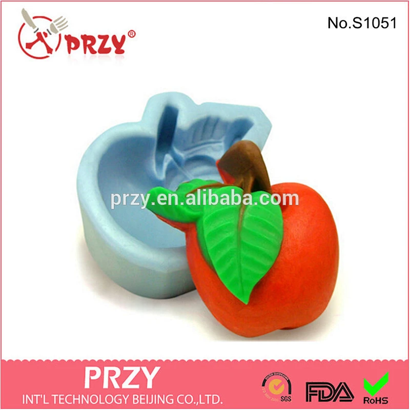 S1051 PRZY Christmas apple fruit soap mold silicone molds for soap handmade silicone mould