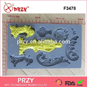 F3478 Beauty and the beast silicone fondant mold silicone molds for cake decoration