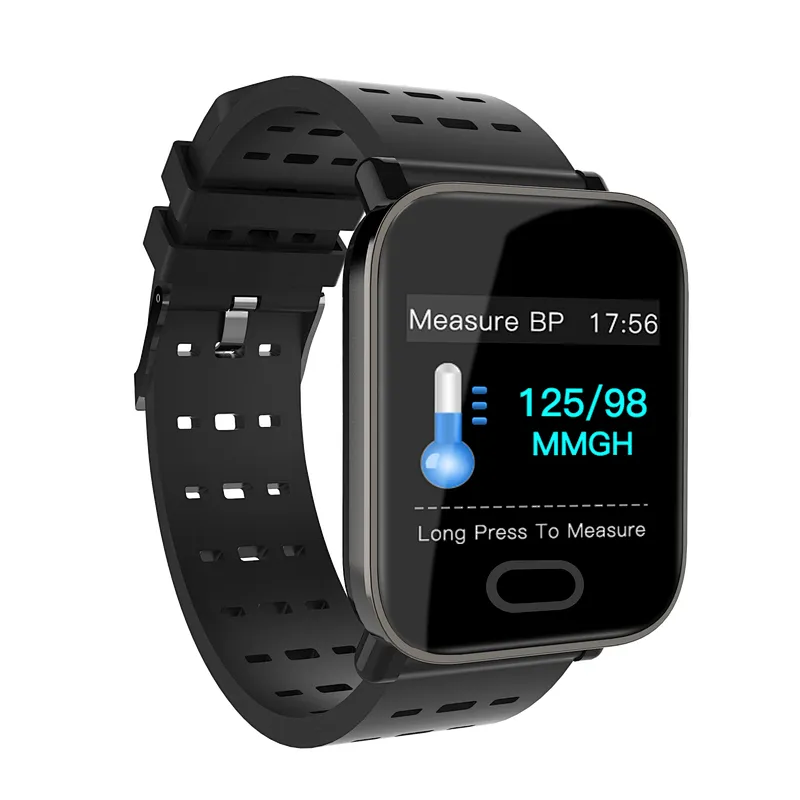 2019 Amazon Hot A6 Smart Band Heart Rate Blood Pressure Large Color Screen Fitness Tracker IP67 waterproof Bracelet Watch