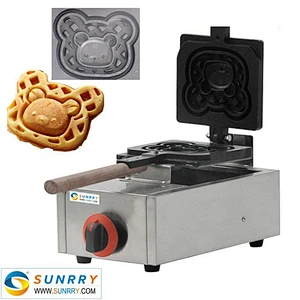 Bear shape waffle machine gas waffle machine