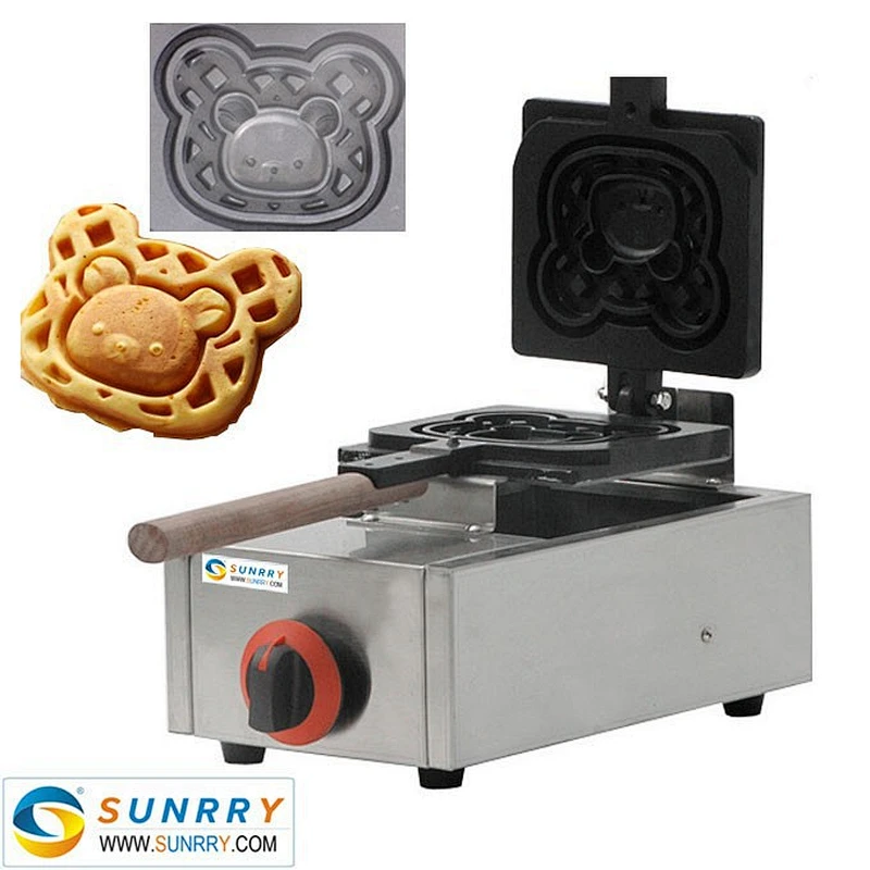 Bear shape waffle machine gas waffle machine