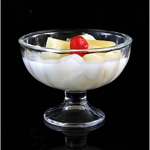 6.5 ounce Footed Glass Dessert Dishes Bowls Icecream or Sundae Clear Glass Cup for Bar Party Resturant