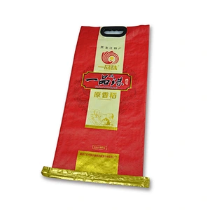 Wholesale agricultural use 10kg rice bag with patch handle