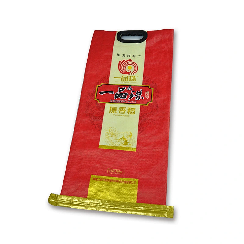 Wholesale agricultural use 10kg rice bag with patch handle