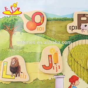 Hölzerne magnetische Puzzlespiele der Vorschule für Kleinkinder lustige 28 hölzerne magnetische Puzzlespiele für Kleinkinder W14J001