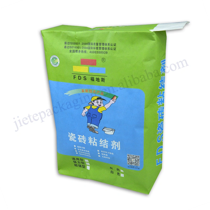 Industrial use stand up 3 layer kraft paper cement packing bag for volcanic ash,fly ash,dry mortar