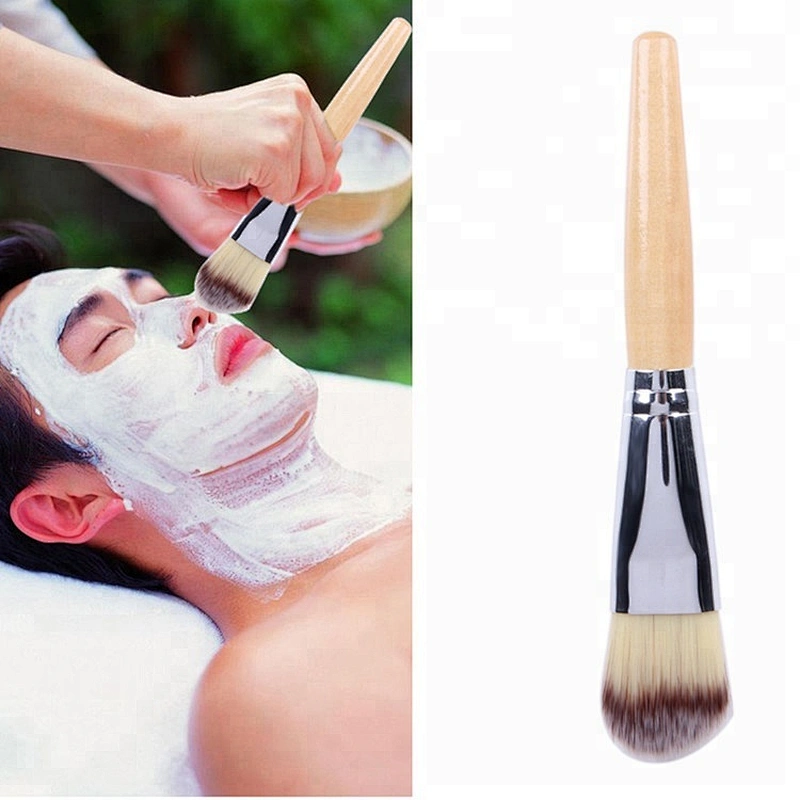 Custom mask brush wooden handle facial mask applicator brush