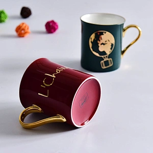 Exquisite Ceramic Cup with Handle Free Sample Factory in-stock Cup Creative Customized Logo Water Coffee Mug