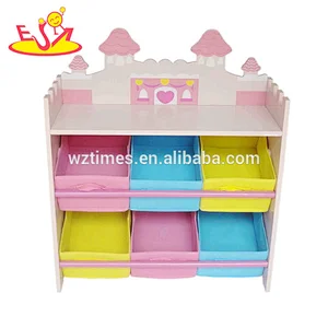 2018 New design nursery wooden storage bench seat for kids W08C265