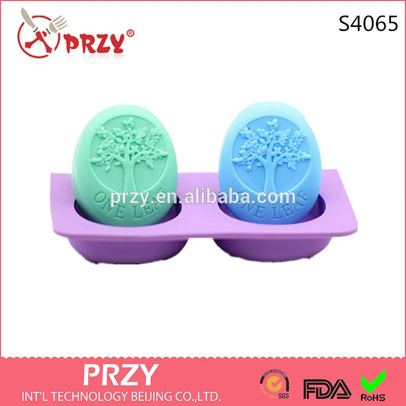 S4065 DIY handmade soap dual oval silicone mold happy tree cold soap making mold SOAP 90 g meaning peace