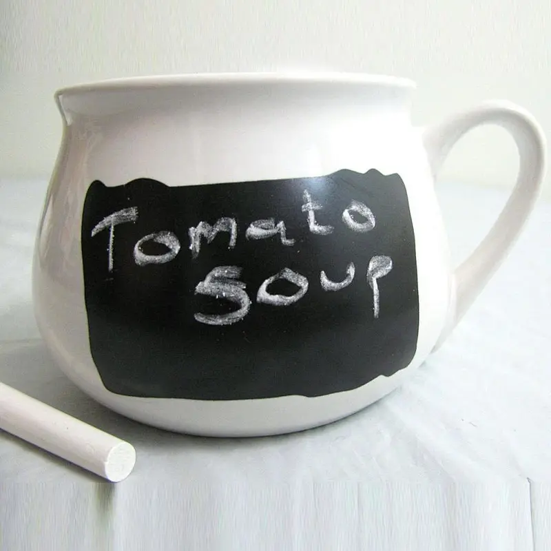 4pcs Ceramic Chalkboard Mugs - 4 Soup Sauce Mugs Serving Dishes Bowls Popular